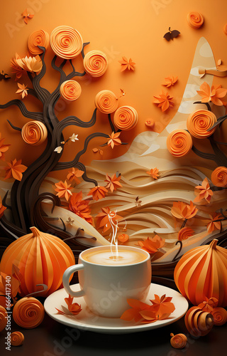 Warm Up Your Autumn, Pumpkin Coffee Poster Perfection