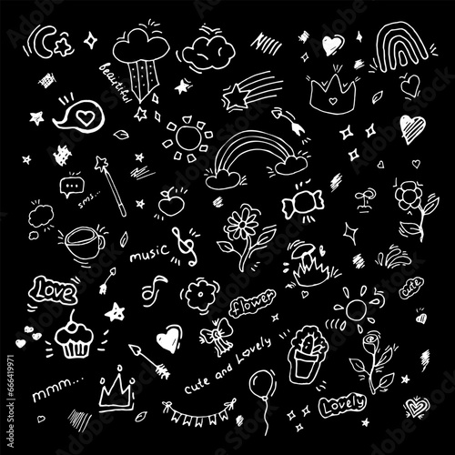 Set of hand drown doodles