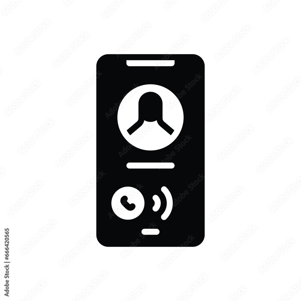 Black solid icon for call