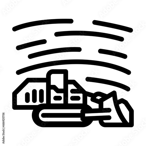 surface mining line icon vector. surface mining sign. isolated contour symbol black illustration