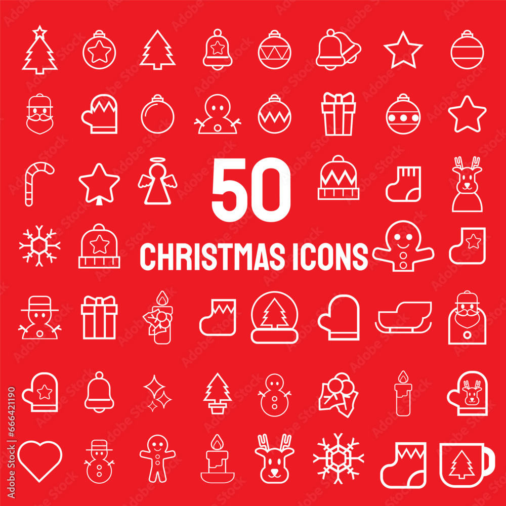 The Christmas icons for holiday concept The Christmas icons for holiday concept
