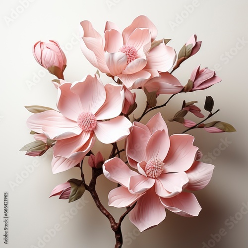 Beautiful Magnolia Flower  Hd  On White Background