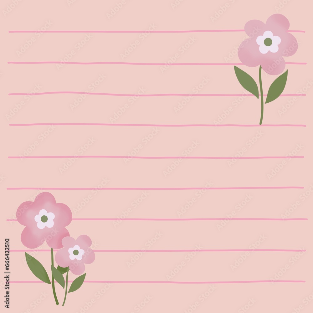 cute pink flower background and lines for writing cute pink flower background and lines for writing