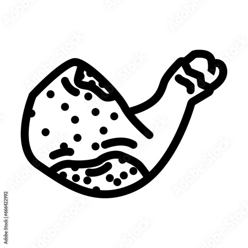 chicken rotten food line icon vector. chicken rotten food sign. isolated contour symbol black illustration