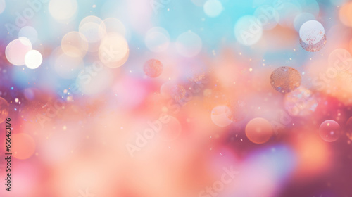 Sweet color blur bokeh with light and curtain abstract background.