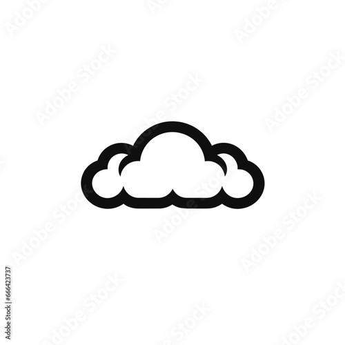 Cloud storage monochrome line logo. Self service. Big data. Web hosting. Cloud symbol. Design element. Created with artificial intelligence. Ai art for corporate branding, software platform