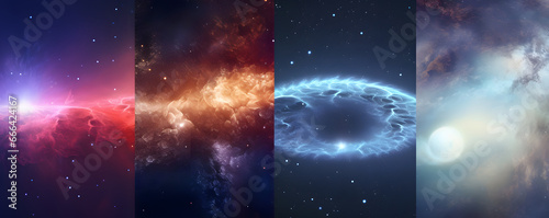 Nebula cosmos wallpaper, paradise, 4 seasons, 4 styles space background