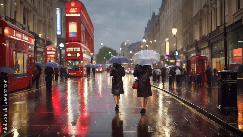 rain in London city