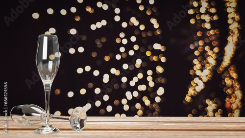 The champagne glass for celebration content 3d rendering