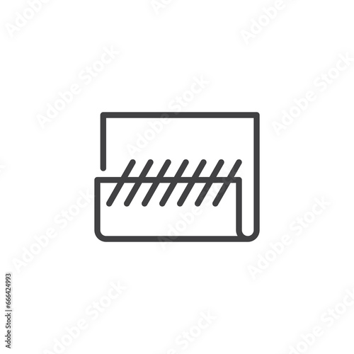 Sewing hemming line icon