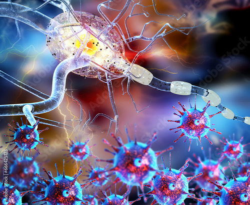 Nerve cells, Neuron, concept for Neurologic Disease, tumors, brain surgery, 3d render