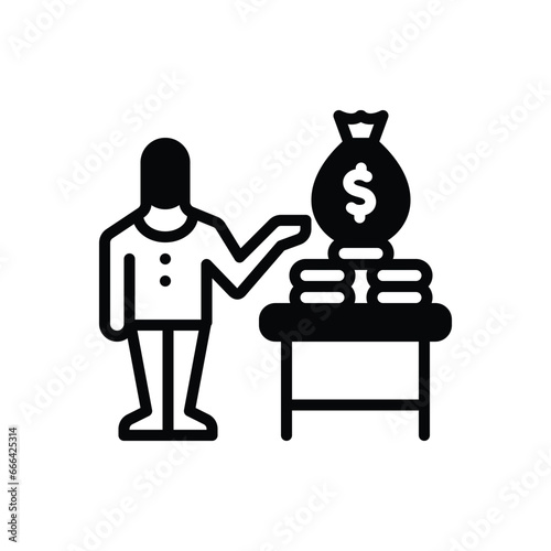 Black solid icon for creditor
