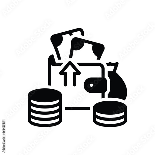 Black solid icon for earning