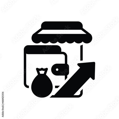 Black solid icon for earning