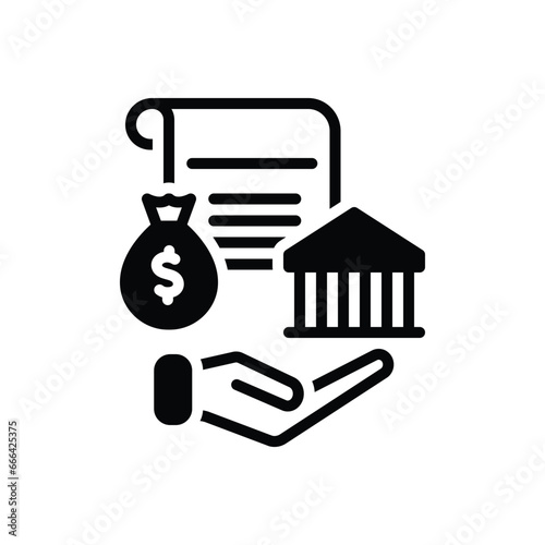 Black solid icon for loan