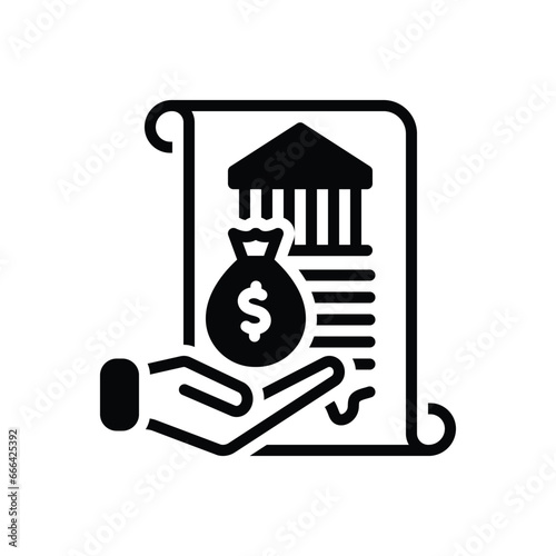 Black solid icon for loan