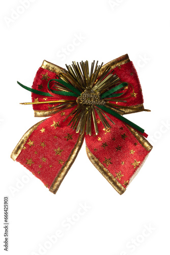 Christmas bow. Christmas decoration in png format without background. Christmas concept.