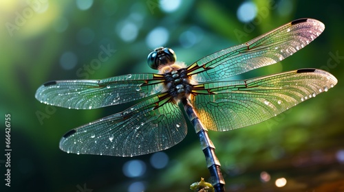 dragonfly on a leaf © baloch