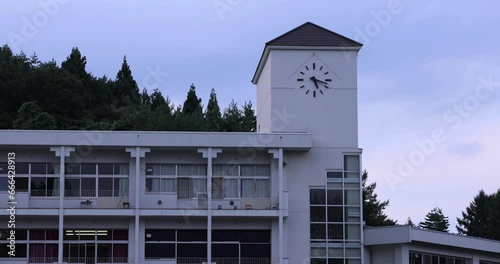 A closed elementary school building at the country side in Gunma telephoto shot photo