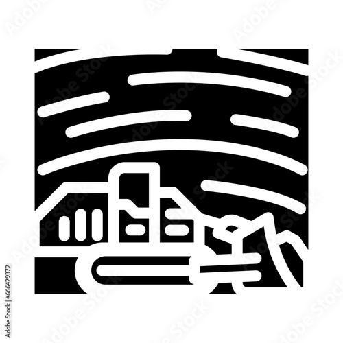 surface mining glyph icon vector. surface mining sign. isolated symbol illustration