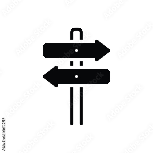Black solid icon for direction board