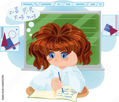young physicist is studying in the laboratory