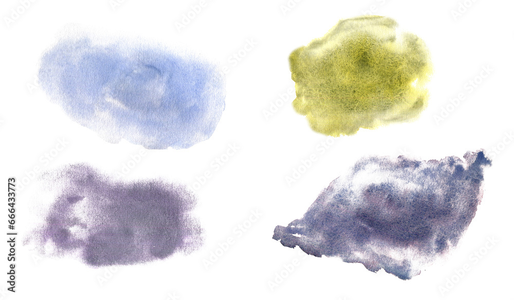 Set of watercolor paint stroke background illustration isolated on white. Stain brush blue, purple hand drawn. Gothic Dark Wedding Decoration in vintage style. Element for invitation, backdrop Set of watercolor paint stroke background illustration isolated on white. Stain brush blue, purple hand drawn. Gothic Dark Wedding Decoration in vintage style. Element for invitation, backdrop