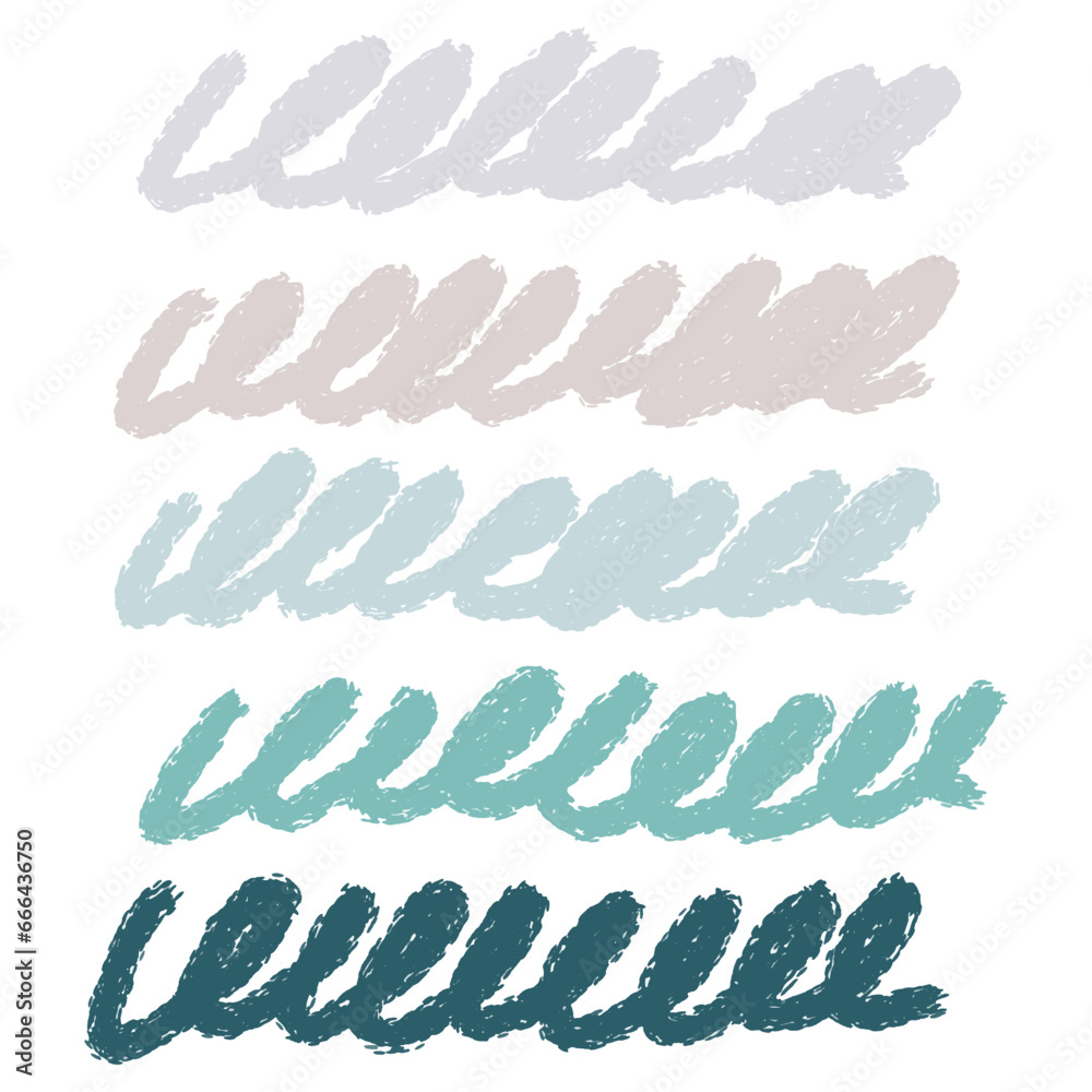 Fototapeta premium Colored marker strokes and squiggles. Hand drawn vector doodles. Colorful underline and highlighter marker strokes. Curly smears, childish scribbled shapes.