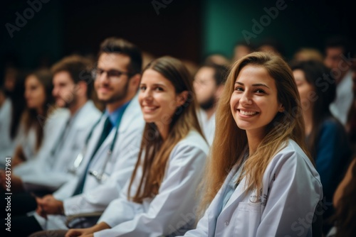 Medical Academy student. Background with selective focus and copy space