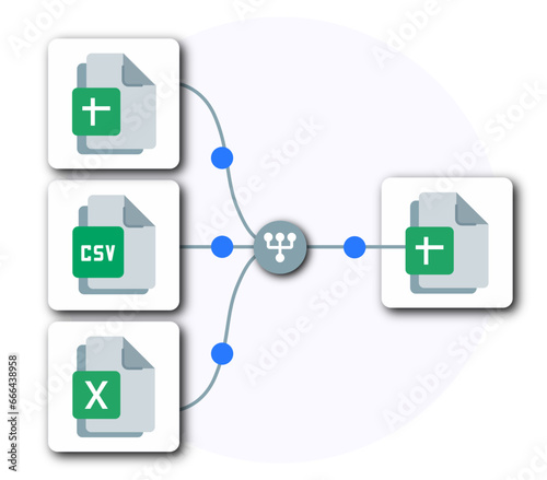 illustration of a icon extensions merge © Uoc Nguyen