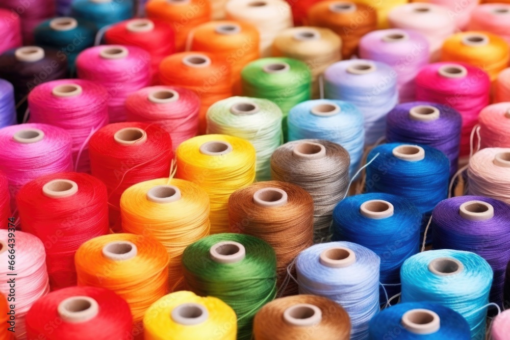 Fototapeta premium spools of multicolored threads