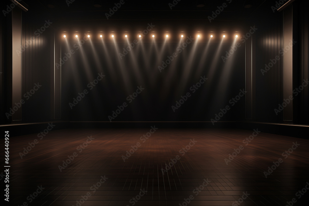 Light shines brightly in the dark room Light shines brightly in the dark room
