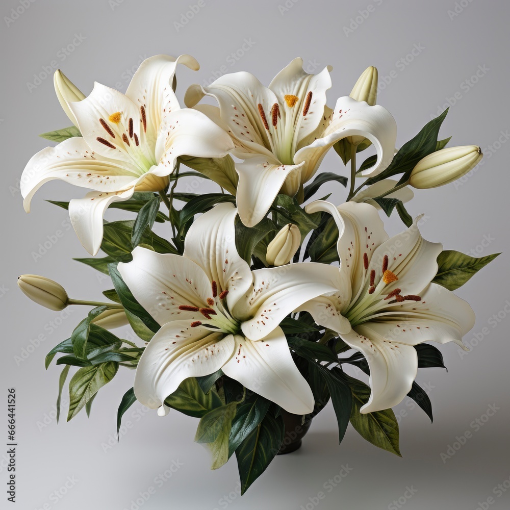 View Beautiful Blooming Lily Flower ,Hd, On White Background View Beautiful Blooming Lily Flower ,Hd, On White Background