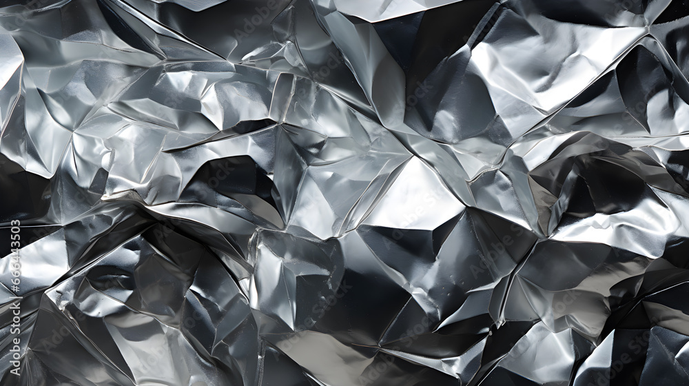 Crumbled paper background with silver color and textures