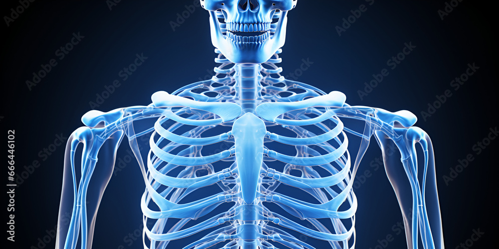 The human body Axial and appendicular skeletal system xray front side