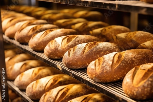 close-up of bread loaves proofing