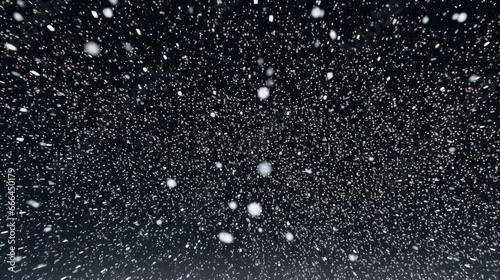 White dots on a dark background resembling falling snow. AI generated