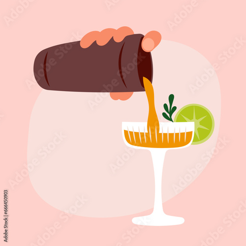 National bartender day. Preparing cocktail banner