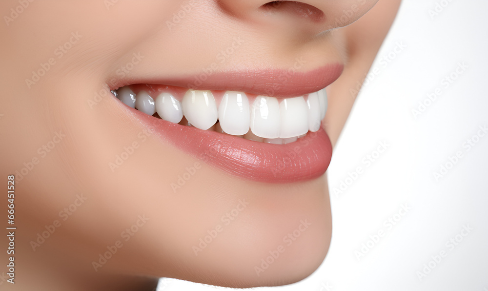 White teeth of beautiful woman.