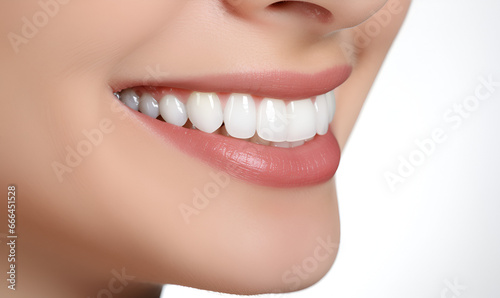 White teeth of beautiful woman.