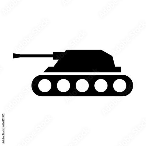 Tank silhouette icon. Armoured fighting vehicle. Vector.