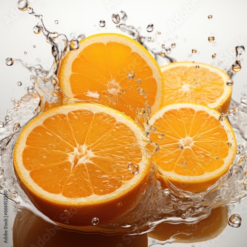 Floating Slices Orange With Clear, Hd , On White Background 