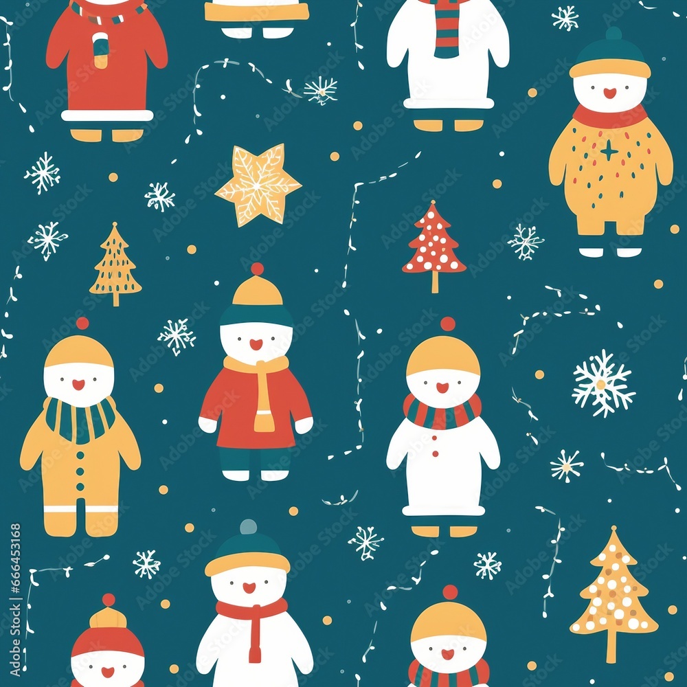 Children's Christmas Fabric Pattern Seamless 
