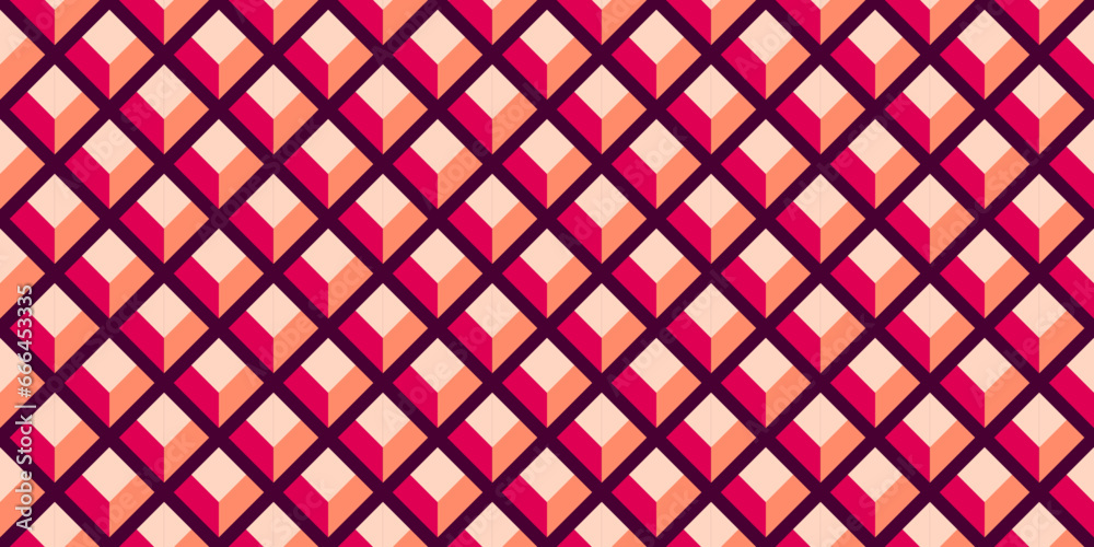 Seamless Art Deco Pattern Texture Background Wallpaper, wrapping paper, fabric, Halloween, 3D geometry.