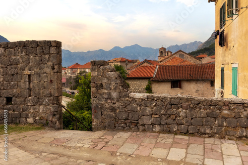 Kotor  Montenegro old town high angle view