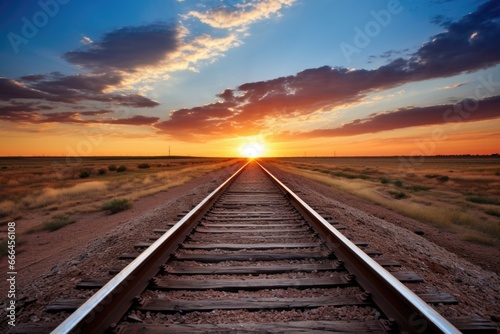 train tracks leading into the horizon