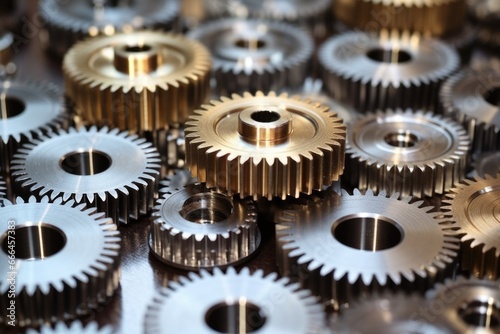 precision-machined gears placed on a table