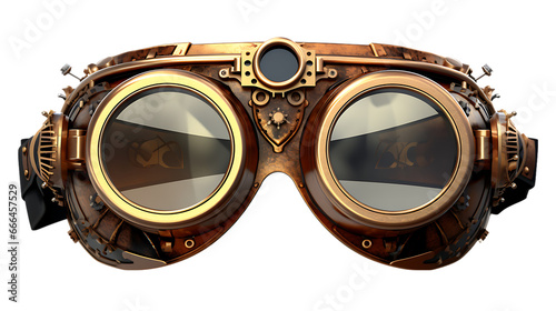 Steampunk Goggles Isolated on Transparent or White Background, PNG