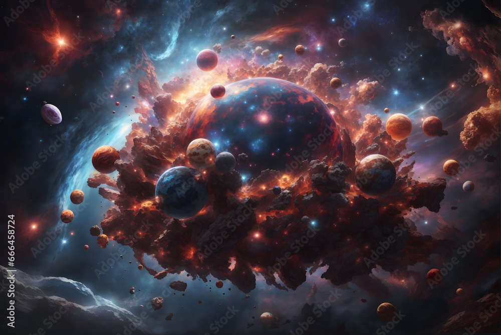 3D Abstract Background of Space