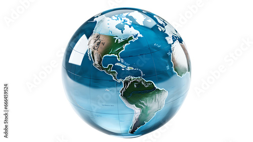 Globe: North America Spotlight Isolated on Transparent or White Background, PNG photo